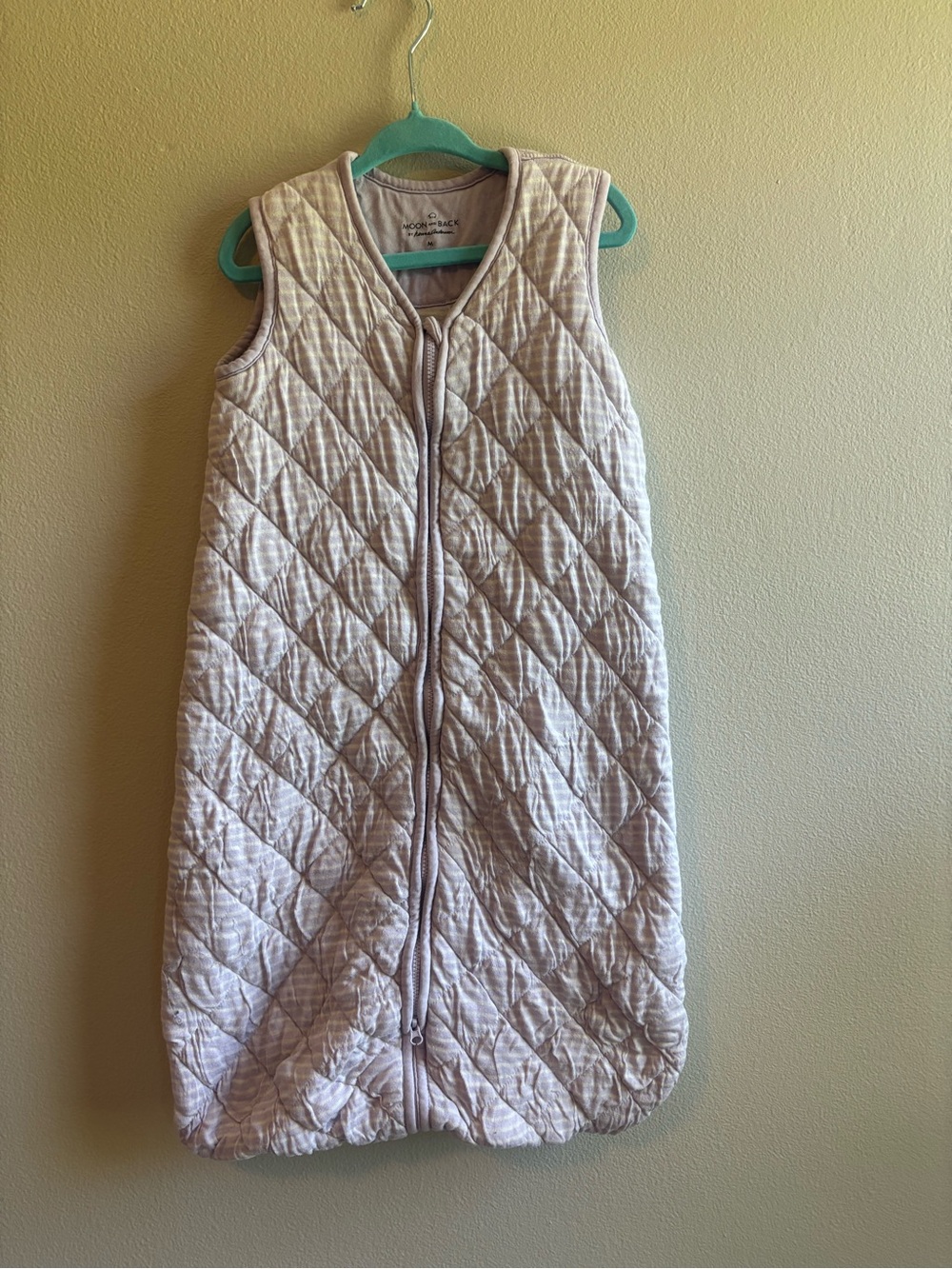 Hanna Andersson Moon and Back Quilted Light Pink and Cream Sleep Sack